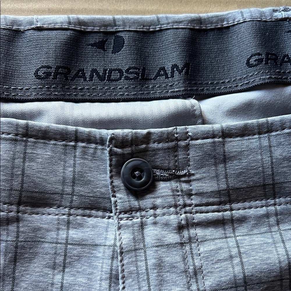 Grand Slam Light Gray Checkered Shorts